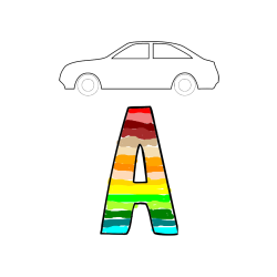 POBARVANA POBARVANKA - Pobarvanka črke A