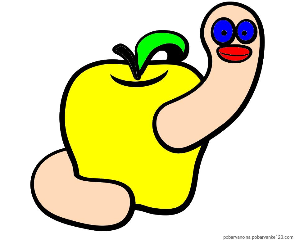 POBARVANA POBARVANKA - Pobarvanka črvive jabolke