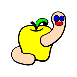 Pobarvana pobarvanka - Pobarvanka črvive jabolke