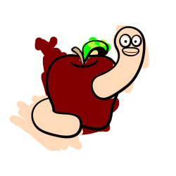 Pobarvana pobarvanka - Pobarvanka črvive jabolke