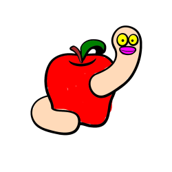 Pobarvana pobarvanka - Pobarvanka črvive jabolke