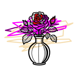 POBARVANA POBARVANKA - Pobarvanka čudovite vrtnice v vazi