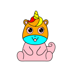 Pobarvana pobarvanka - Pobarvanka čudovitega samoroga Unicorn