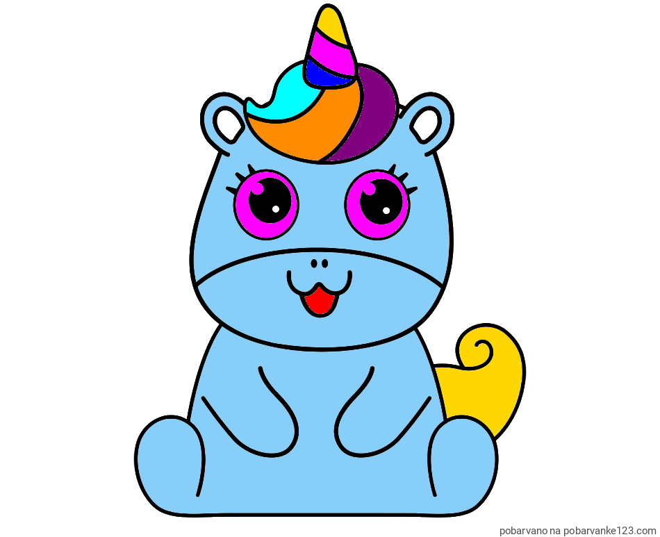 POBARVANA POBARVANKA - Pobarvanka čudovitega samoroga Unicorn