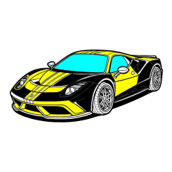 POBARVANA POBARVANKA - Pobarvanka čudovitega športnega avtomobila