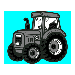 Pobarvana pobarvanka - Pobarvanka čudovitega traktorja