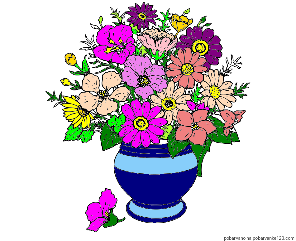 POBARVANA POBARVANKA - Pobarvanka cvetja v vazi