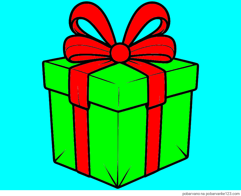 POBARVANA POBARVANKA - Pobarvanka darilne škatle s pentljo