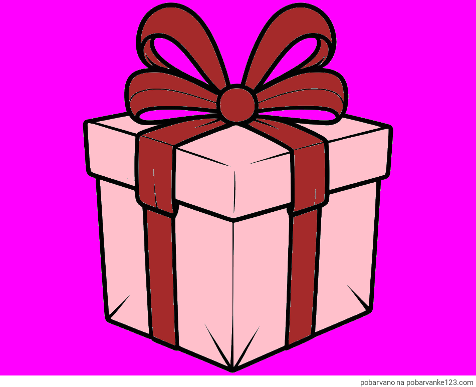 POBARVANA POBARVANKA - Pobarvanka darilne škatle s pentljo