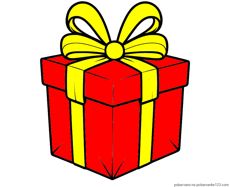 POBARVANA POBARVANKA - Pobarvanka darilne škatle s pentljo