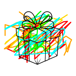 POBARVANA POBARVANKA - Pobarvanka darilne škatle s pentljo