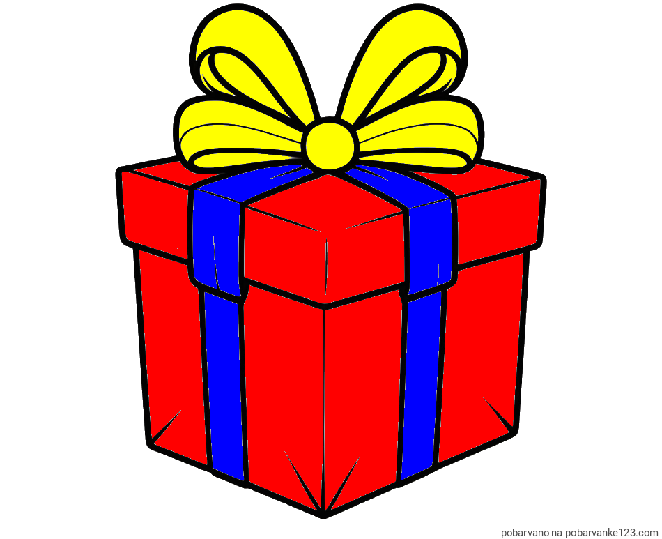 POBARVANA POBARVANKA - Pobarvanka darilne škatle s pentljo