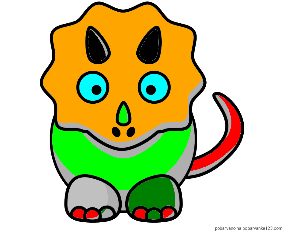 POBARVANA POBARVANKA - Pobarvanka dinozavra triceratops