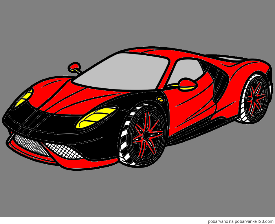 POBARVANA POBARVANKA - Pobarvanka dirkalnega avtomobila