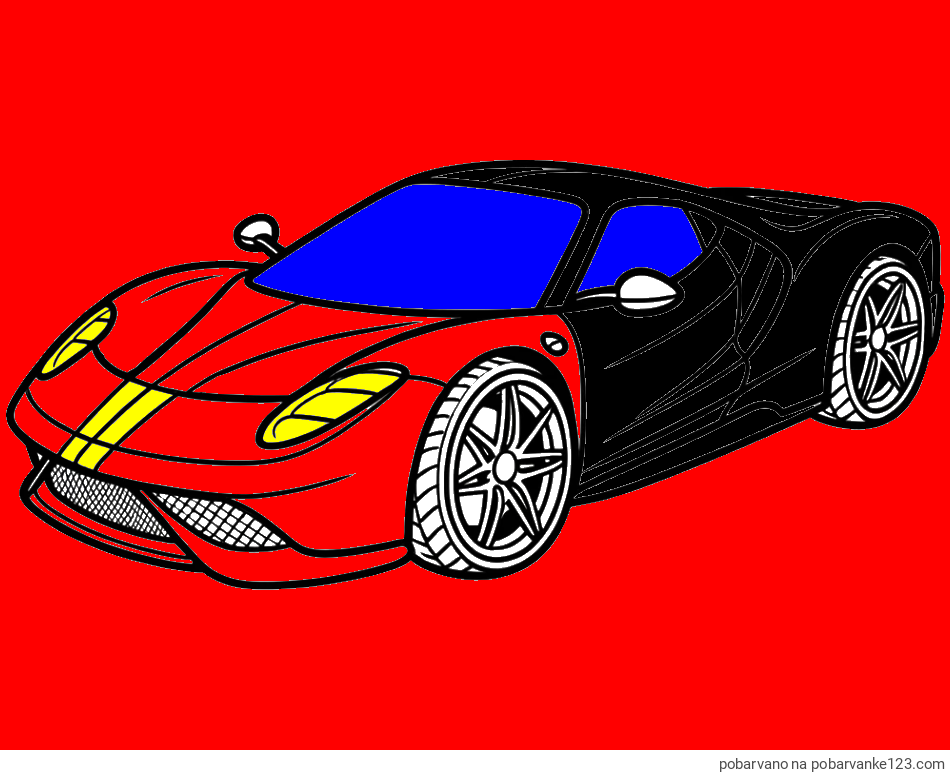 POBARVANA POBARVANKA - Pobarvanka dirkalnega avtomobila