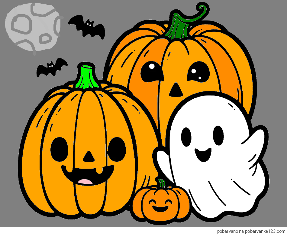 POBARVANA POBARVANKA - Pobarvanka duhca in buč za noč čarovnic