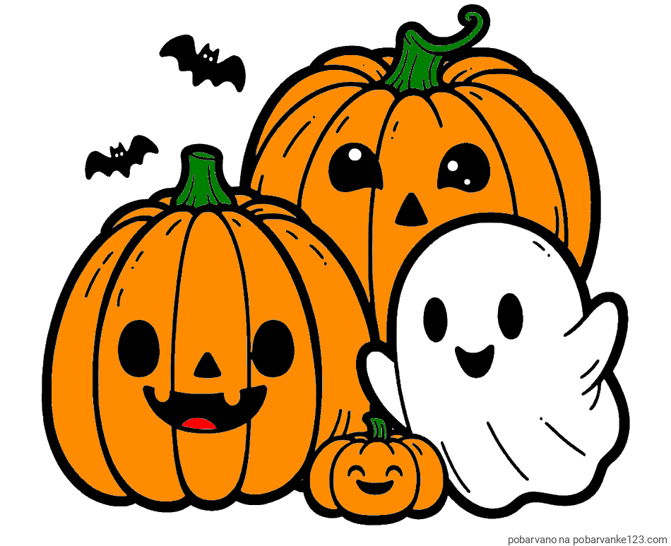 POBARVANA POBARVANKA - Pobarvanka duhca in buč za noč čarovnic