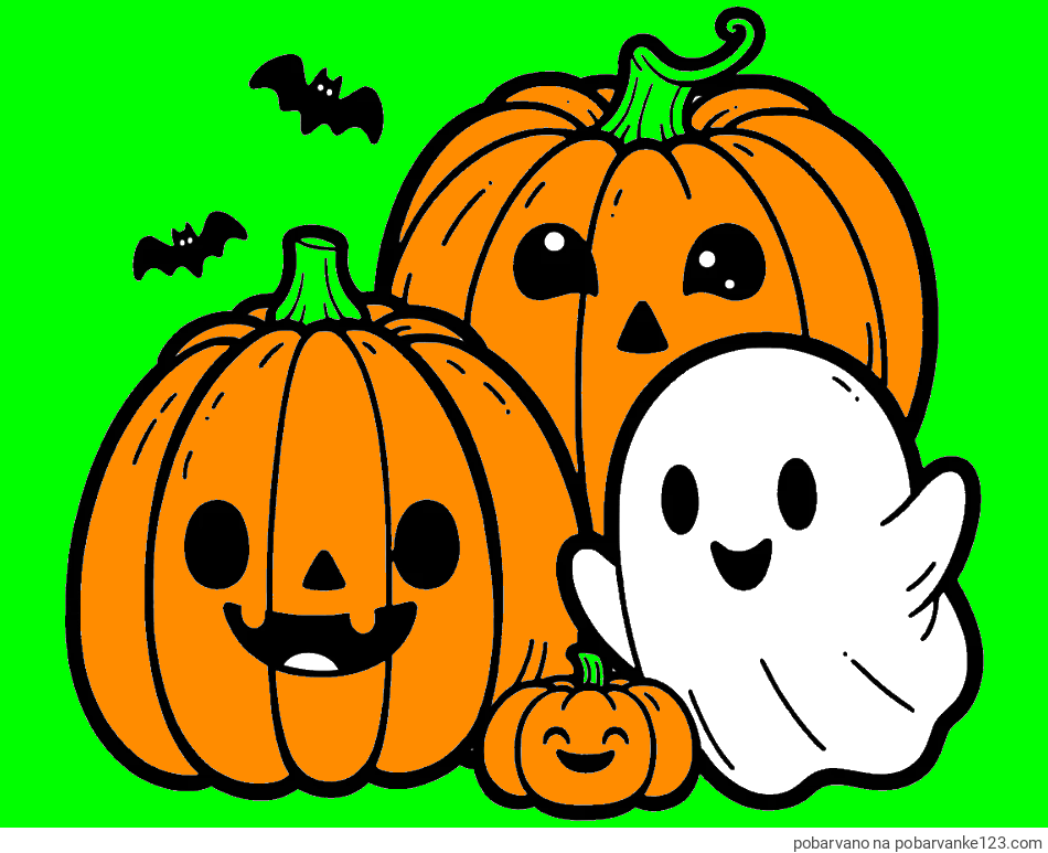 POBARVANA POBARVANKA - Pobarvanka duhca in buč za noč čarovnic