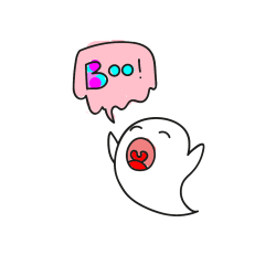 POBARVANA POBARVANKA - Pobarvanka duhca z napisom Boo!