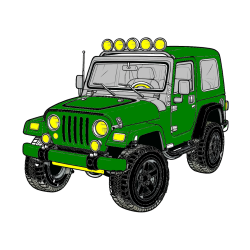 Pobarvana pobarvanka - Pobarvanka džipa