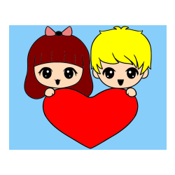 POBARVANA POBARVANKA - Pobarvanka fantka in deklice, ki objemata srček