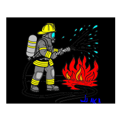 Pobarvana pobarvanka - Pobarvanka gasilca in velikega požara