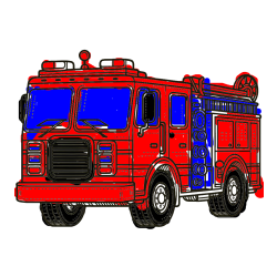 Pobarvana pobarvanka - Pobarvanka gasilskega avta