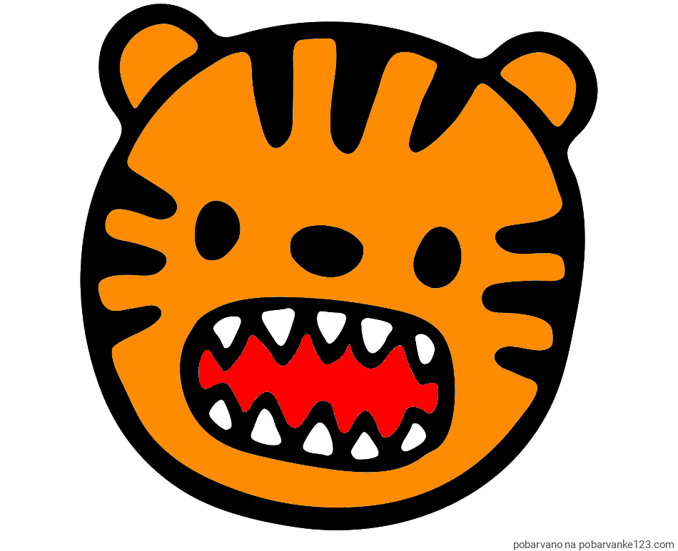POBARVANA POBARVANKA - Pobarvanka glave majhnega tigrčka