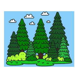 Pobarvana pobarvanka - Pobarvanka gozda s podrastjem