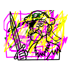 Pobarvana pobarvanka - Pobarvanka gusarja s kljukastim nosom