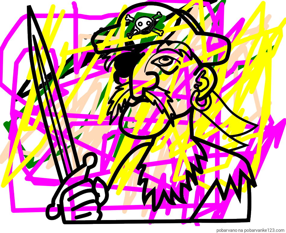 POBARVANA POBARVANKA - Pobarvanka gusarja s kljukastim nosom