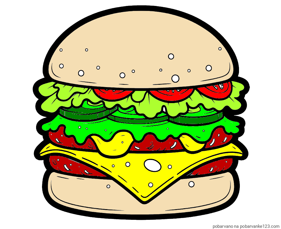 POBARVANA POBARVANKA - Pobarvanka hamburger