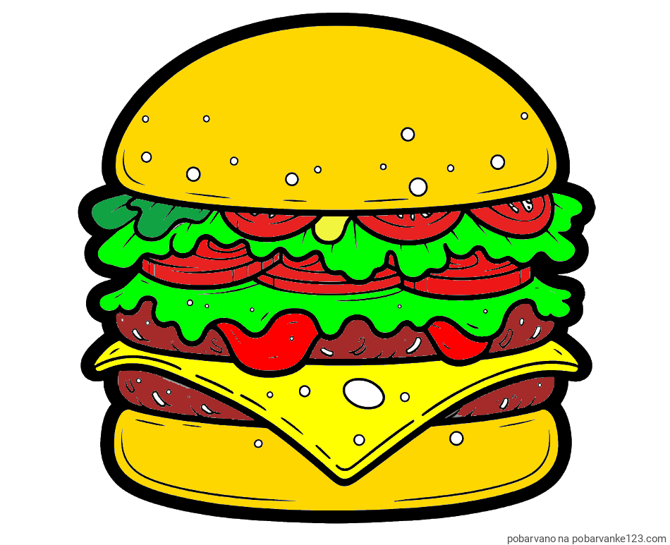 POBARVANA POBARVANKA - Pobarvanka hamburger