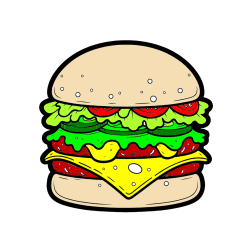 Pobarvana pobarvanka - Pobarvanka hamburger