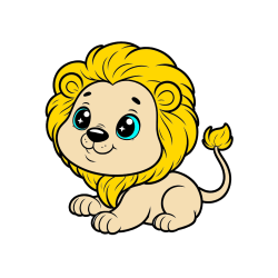 Pobarvana pobarvanka - Pobarvanka igrivega levčka