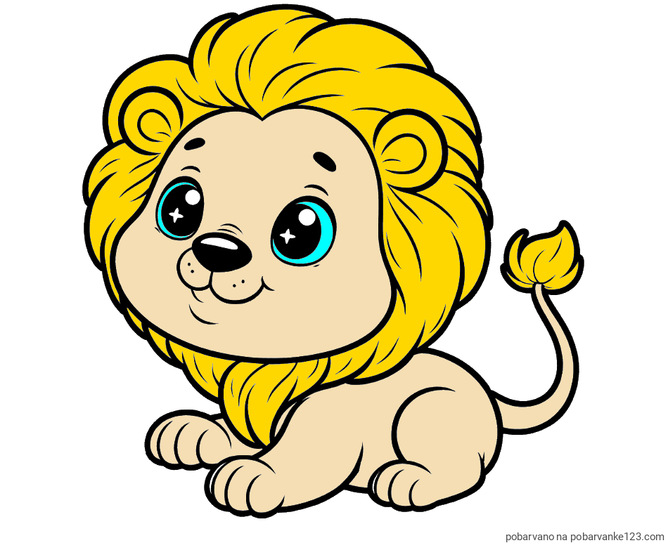 POBARVANA POBARVANKA - Pobarvanka igrivega levčka