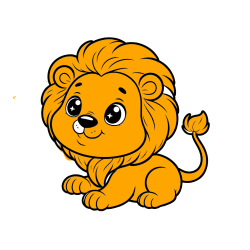 Pobarvana pobarvanka - Pobarvanka igrivega levčka