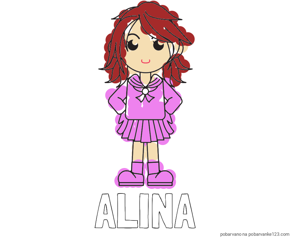 POBARVANA POBARVANKA - Pobarvanka imena ALINA in pobarvanka šolarke