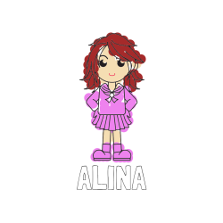 Pobarvana pobarvanka - Pobarvanka imena ALINA in pobarvanka šolarke