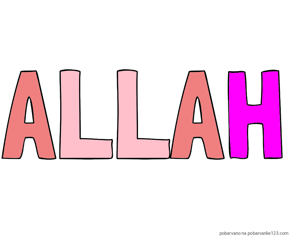 POBARVANA POBARVANKA - Pobarvanka imena ALLAH