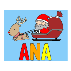 POBARVANA POBARVANKA - Pobarvanka imena ANA in pobarvanka Božička na saneh ter jelenčka Rudolfa