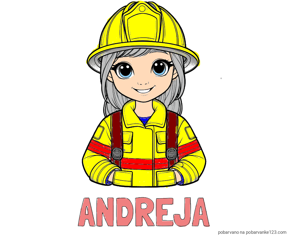 POBARVANA POBARVANKA - Pobarvanka imena ANDREJA in pobarvanka ljubke gasilke