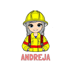 Pobarvana pobarvanka - Pobarvanka imena ANDREJA in pobarvanka ljubke gasilke