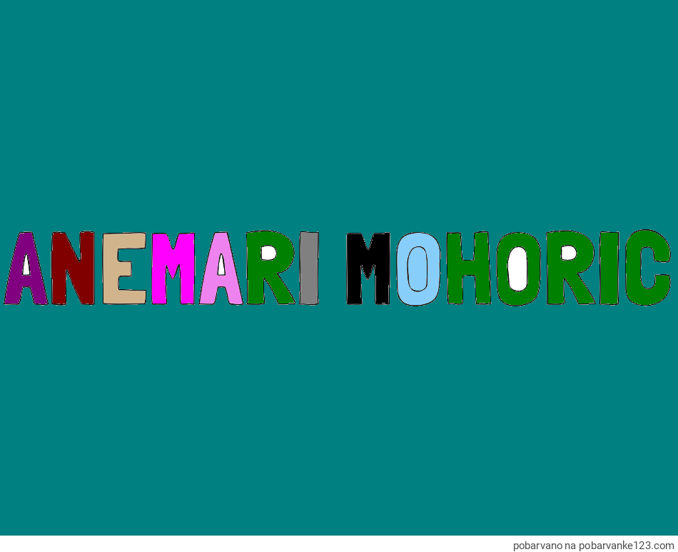 POBARVANA POBARVANKA - Pobarvanka imena ANEMARI MOHORIČ
