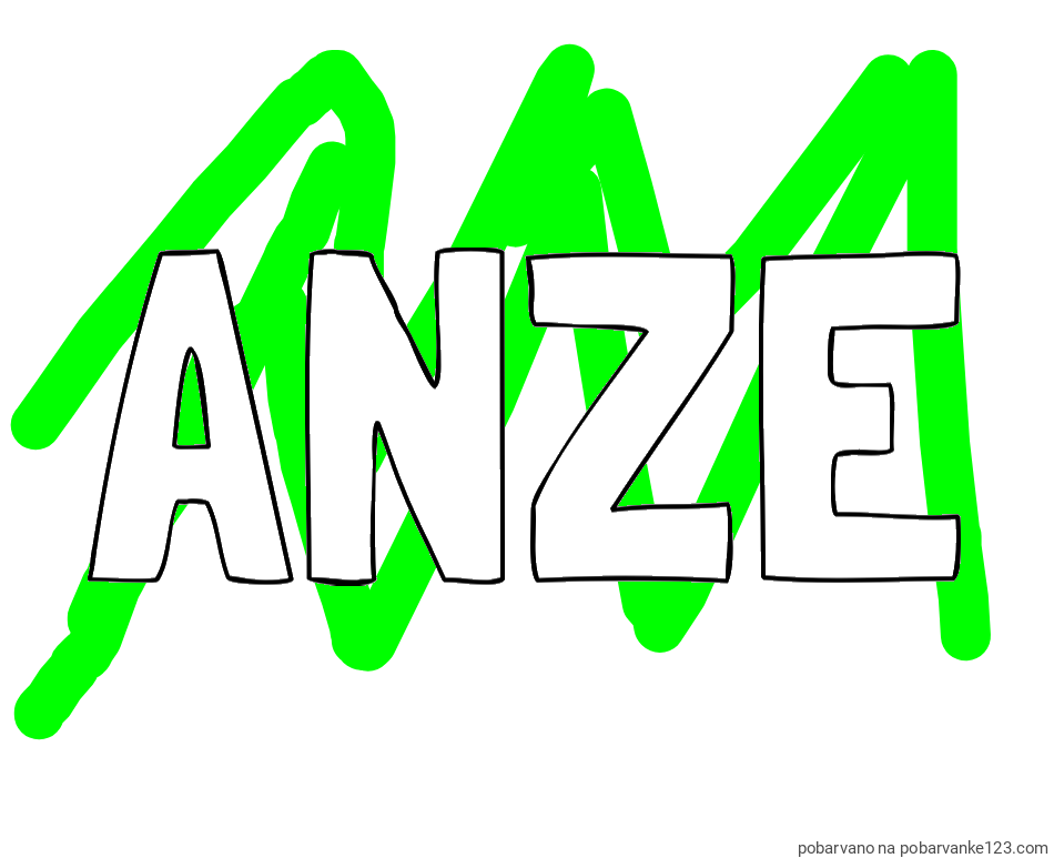 POBARVANA POBARVANKA - Pobarvanka imena ANŽE