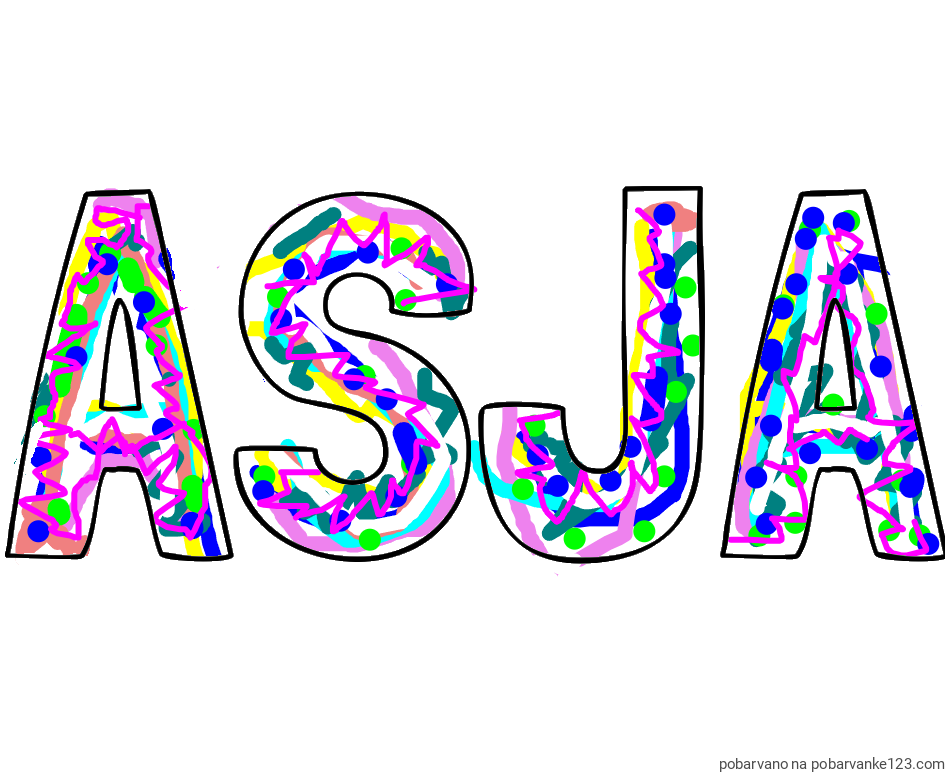 POBARVANA POBARVANKA - Pobarvanka imena ASJA
