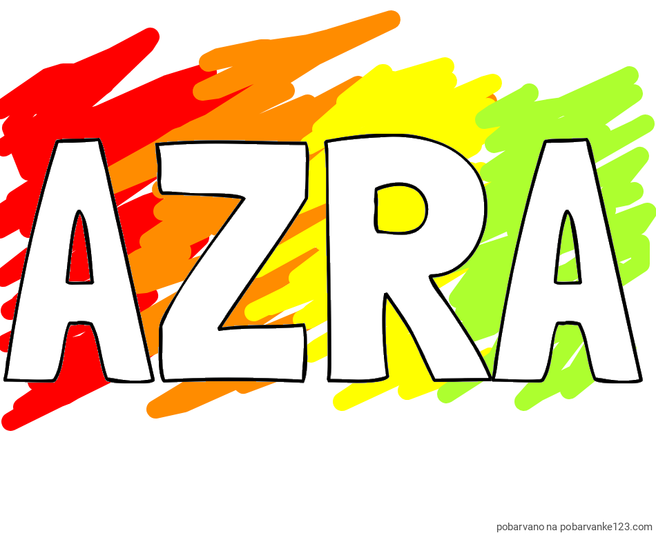 POBARVANA POBARVANKA - Pobarvanka imena AZRA