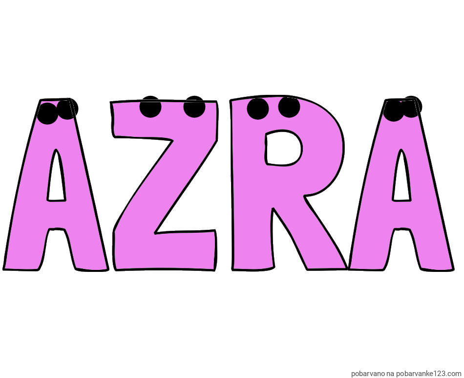 POBARVANA POBARVANKA - Pobarvanka imena AZRA