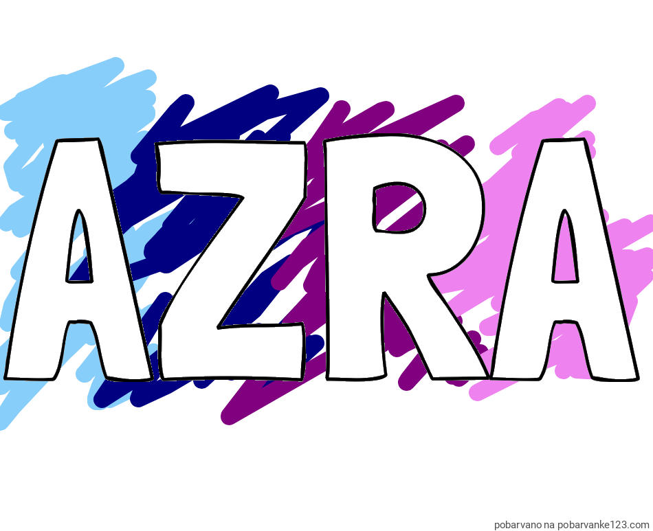 POBARVANA POBARVANKA - Pobarvanka imena AZRA