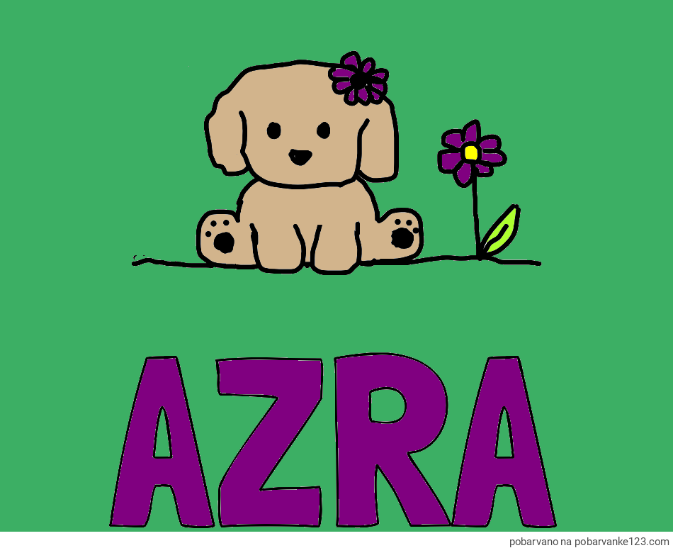POBARVANA POBARVANKA - Pobarvanka imena AZRA in KUŽIKA
